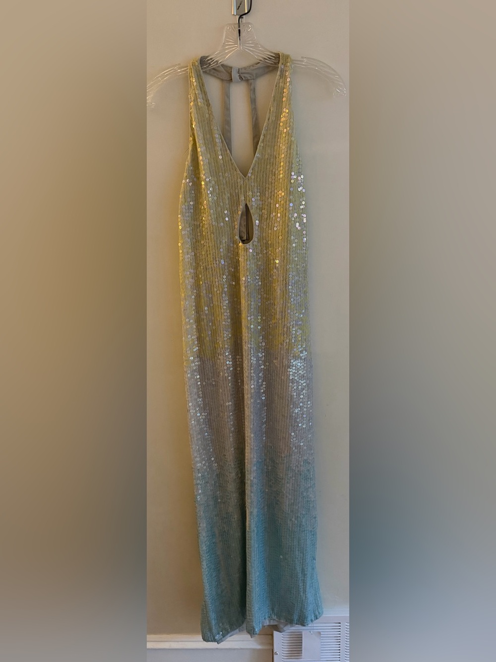 YAURA Kitan Dress Ombre Sequin Midi Dress Black Tie Cocktail Wedding Guest - Picture 2 of 9